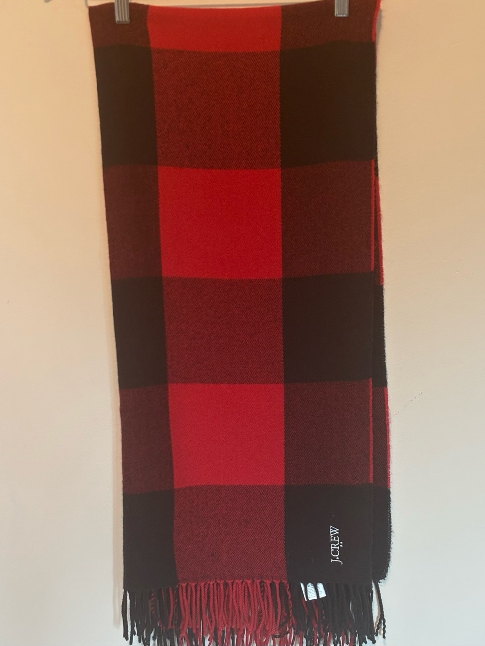 J. Crew Red and Black Buffalo Plaid Throw Blanket or Wrap
